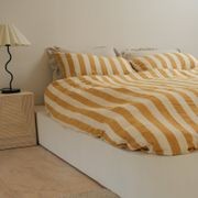 French Flax Linen Duvet Set- Sunflower Stripe gallery detail image