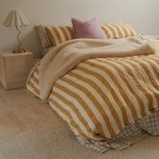 French Flax Linen Duvet Set- Sunflower Stripe gallery detail image