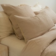 100% Cotton Waffle Pillowcase Pair- Natural gallery detail image