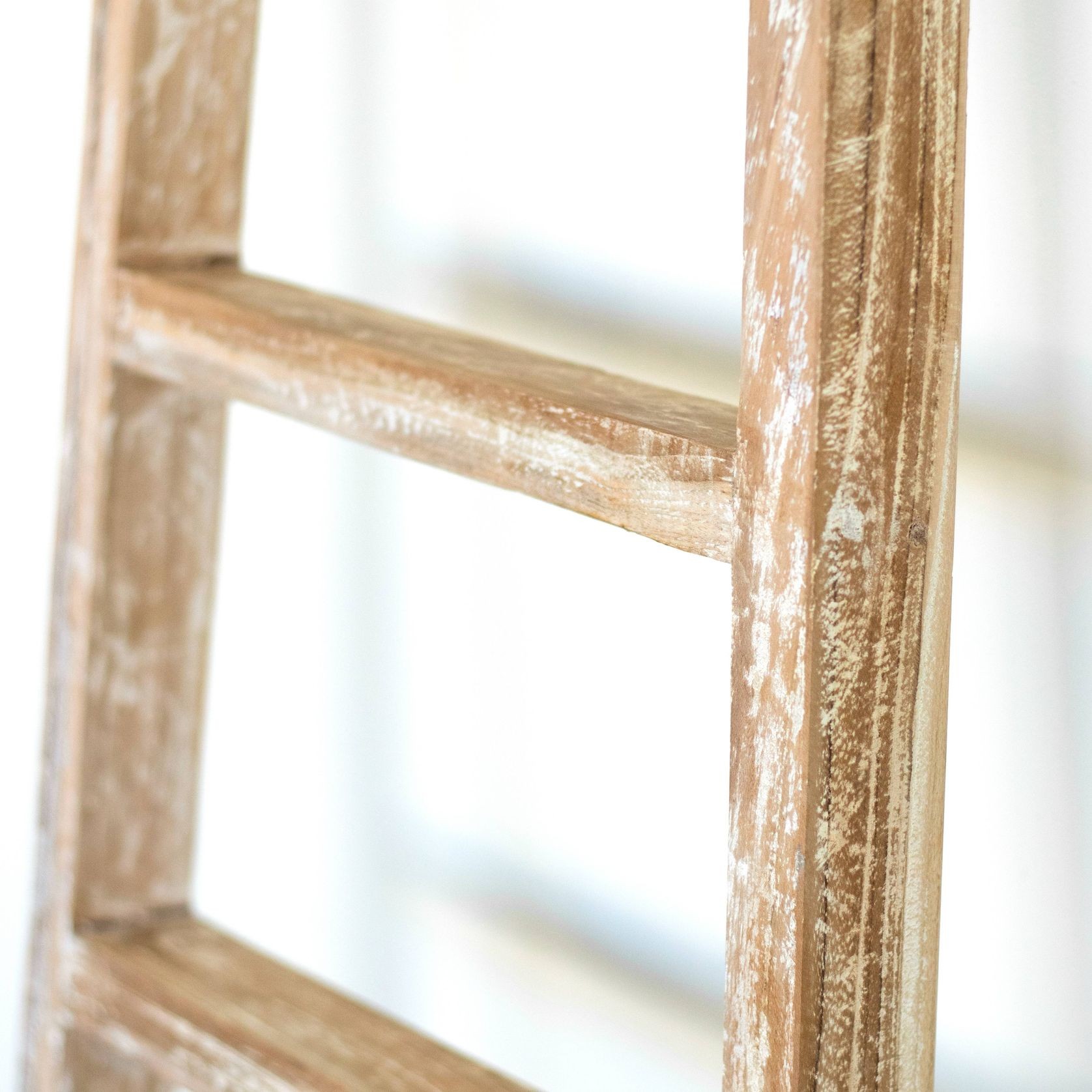 Rustico Reclaimed Teak Decor Ladder - Small, Whitewash gallery detail image