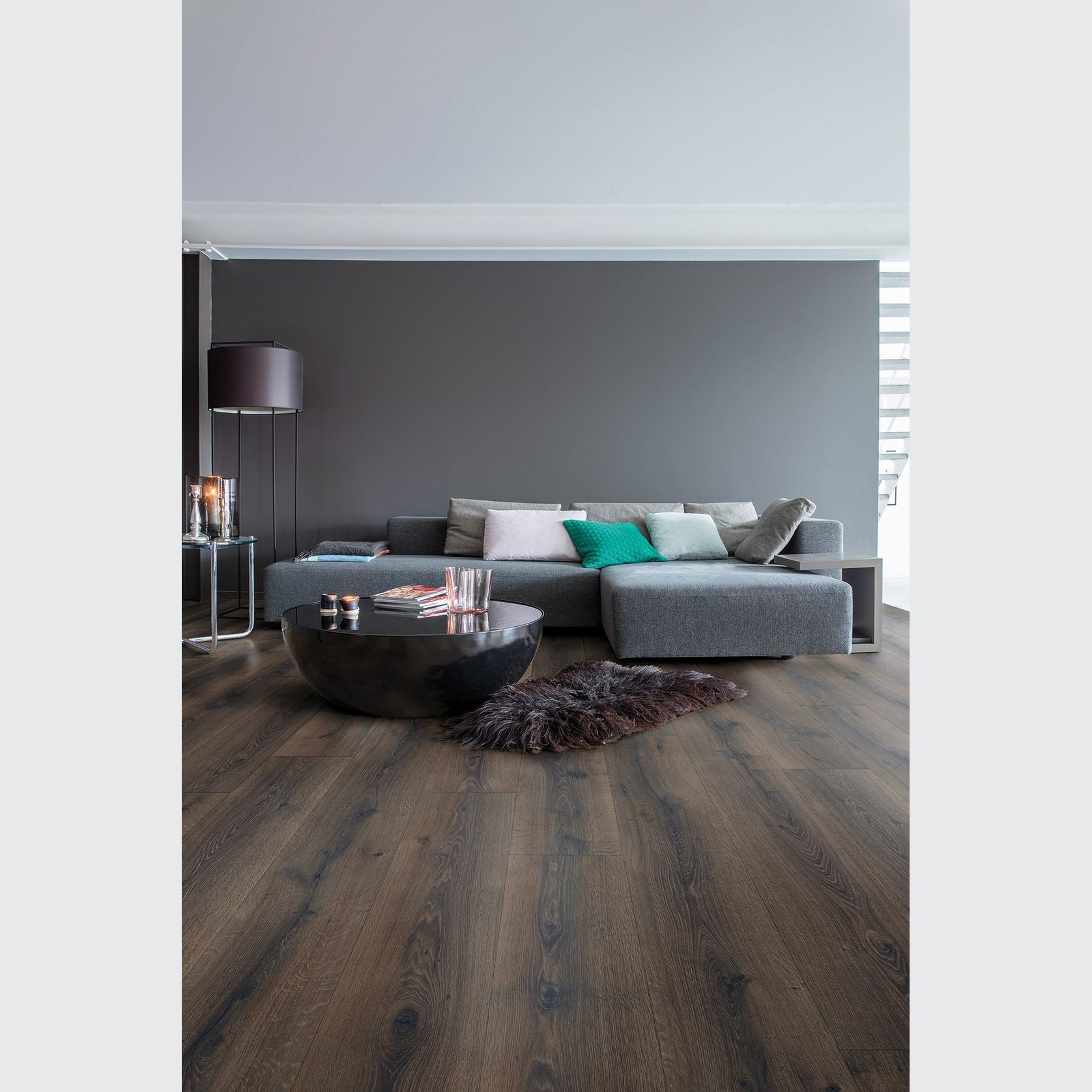 Quick-Step Majestic Desert Oak Brushed Dark Brown Laminate Flooring gallery detail image