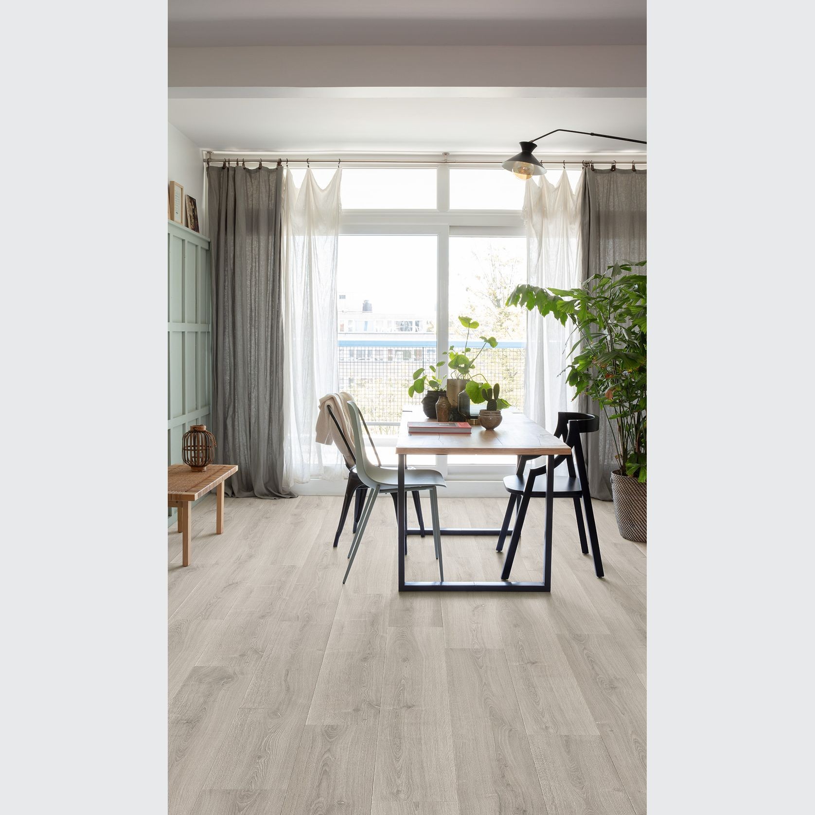 Quick-Step Perspective Nature Brushed Oak Grey Laminate Flooring gallery detail image