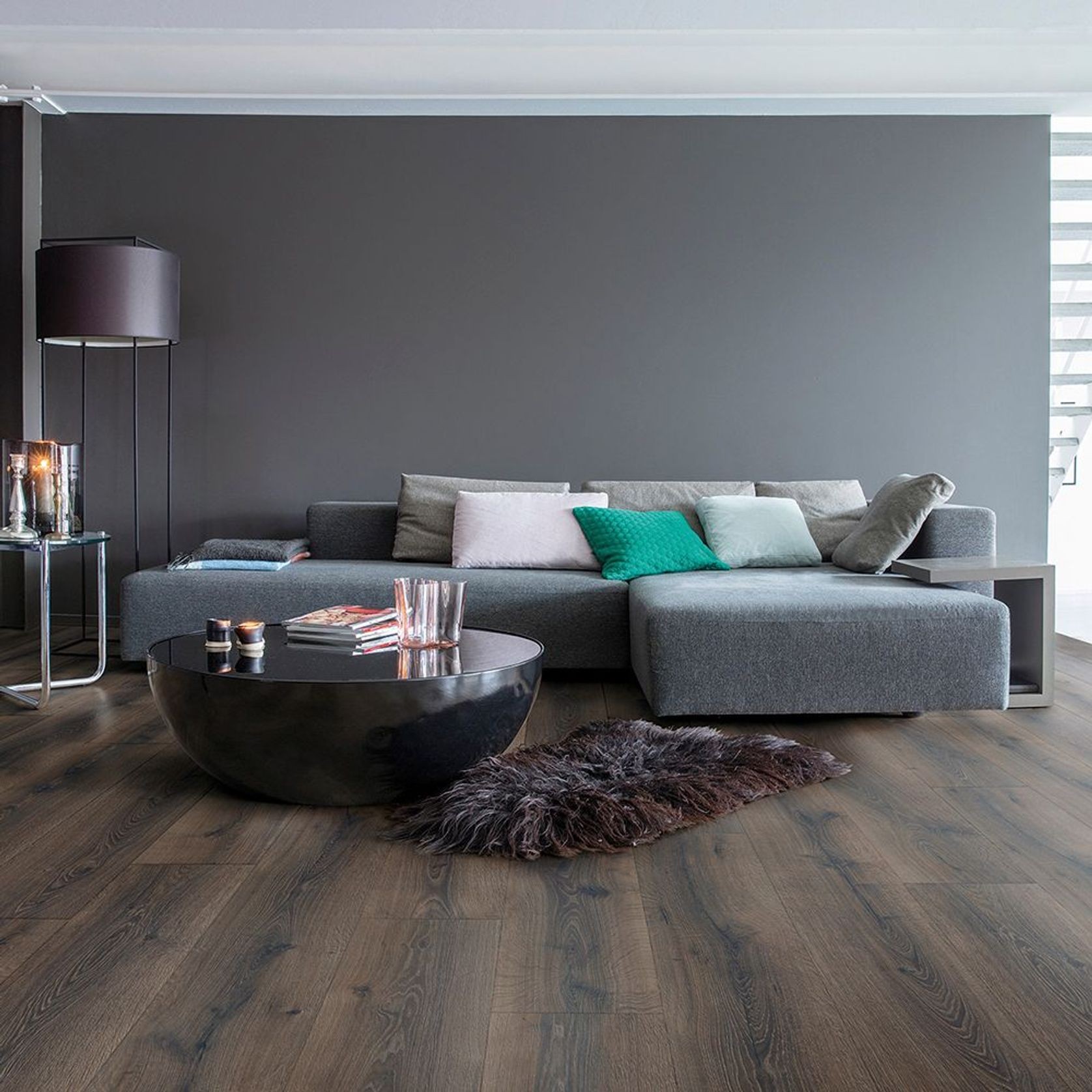 Quick-Step Majestic Desert Oak Brushed Dark Brown Laminate Flooring gallery detail image