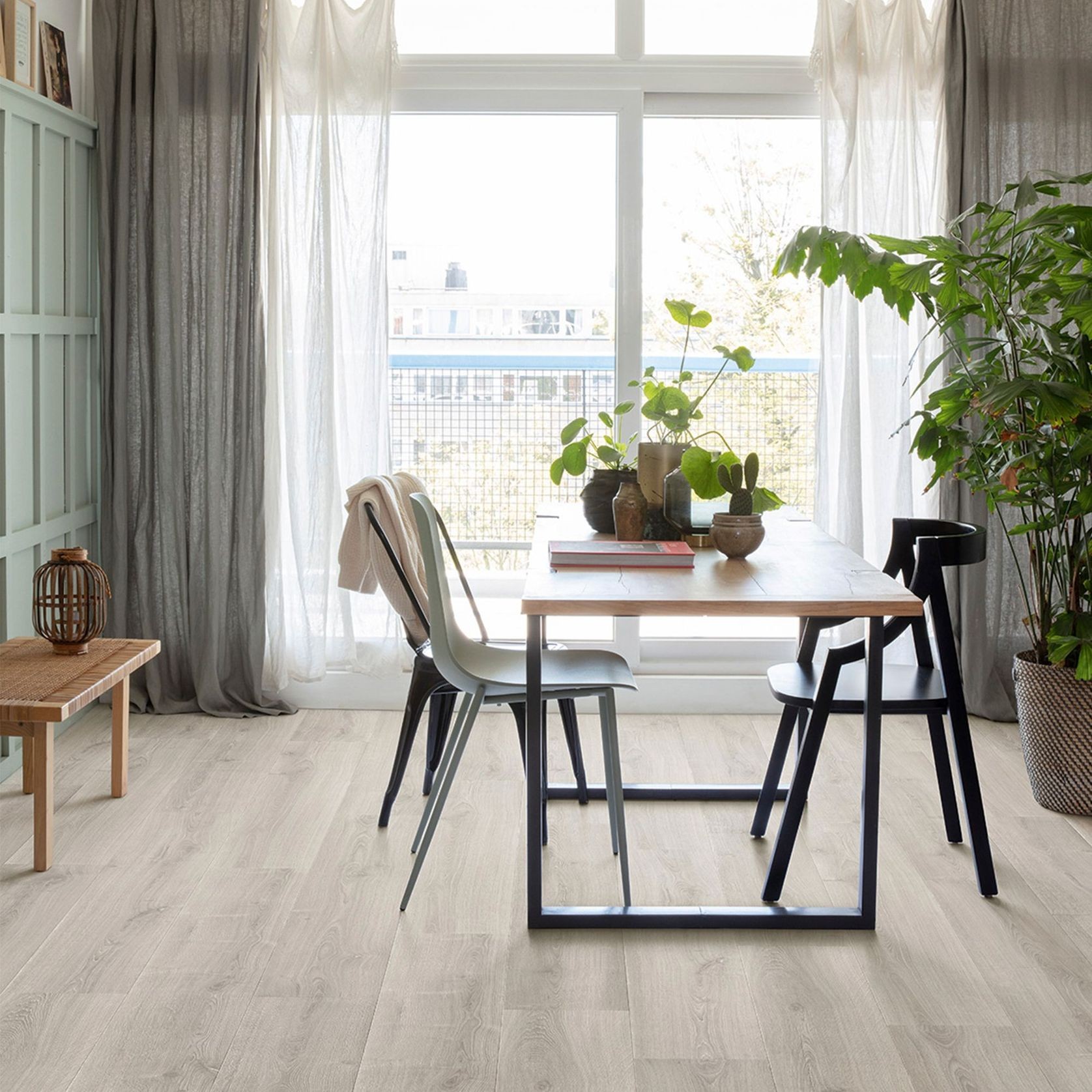 Quick-Step Perspective Nature Brushed Oak Grey Laminate Flooring gallery detail image