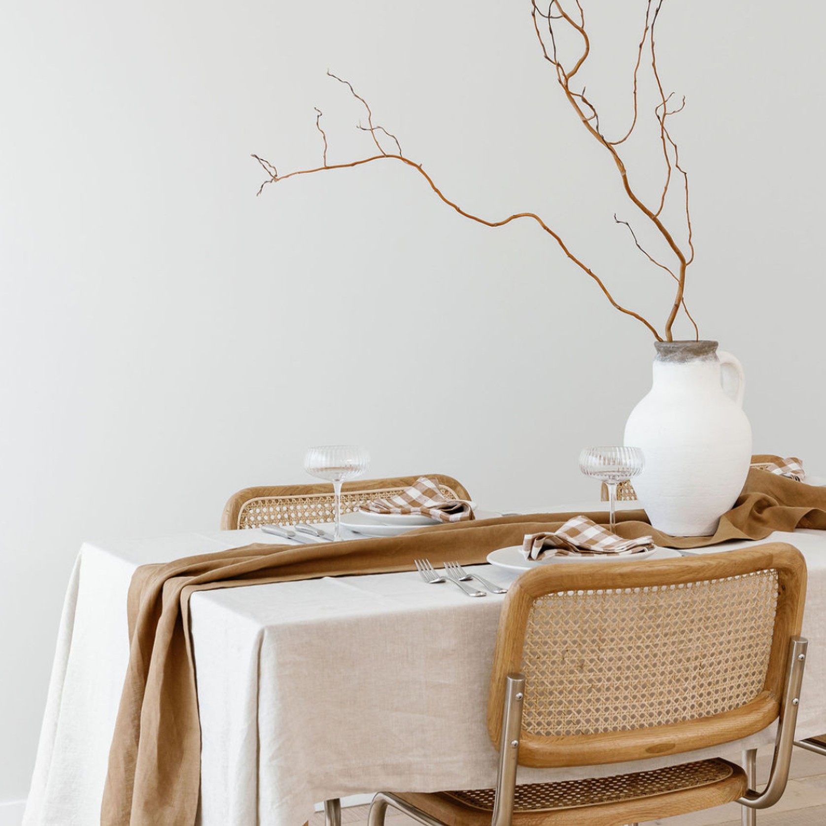 100% French Flax linen Table Cloth- Natural Oat gallery detail image