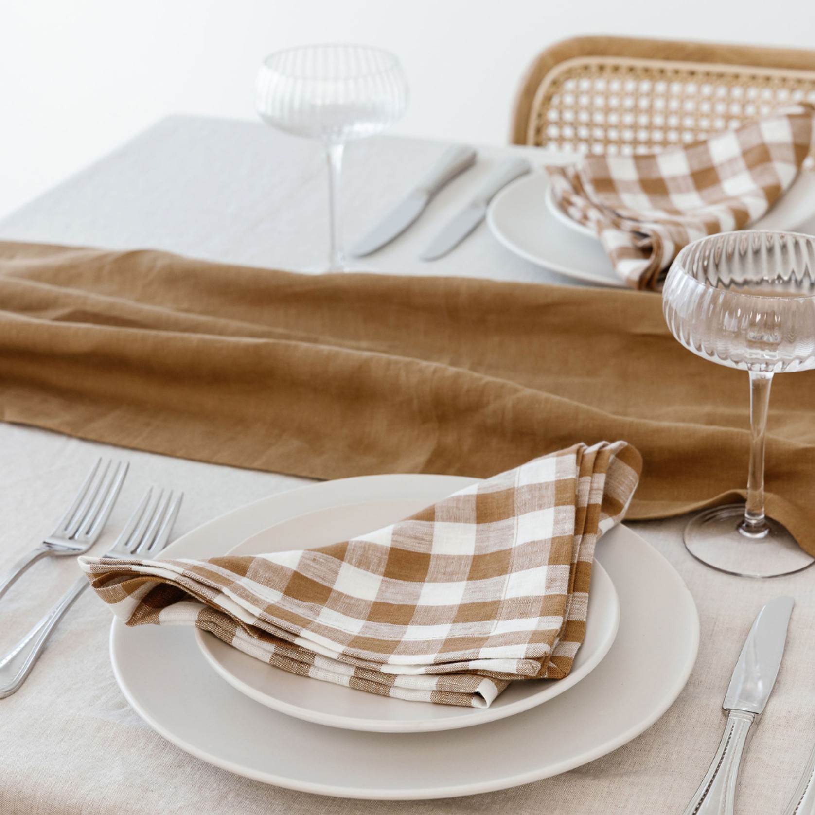 100% French Flax linen Table Cloth- Natural Oat gallery detail image