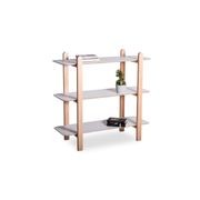 Beni Storage Unit - 3 Shelves - Natural - White gallery detail image