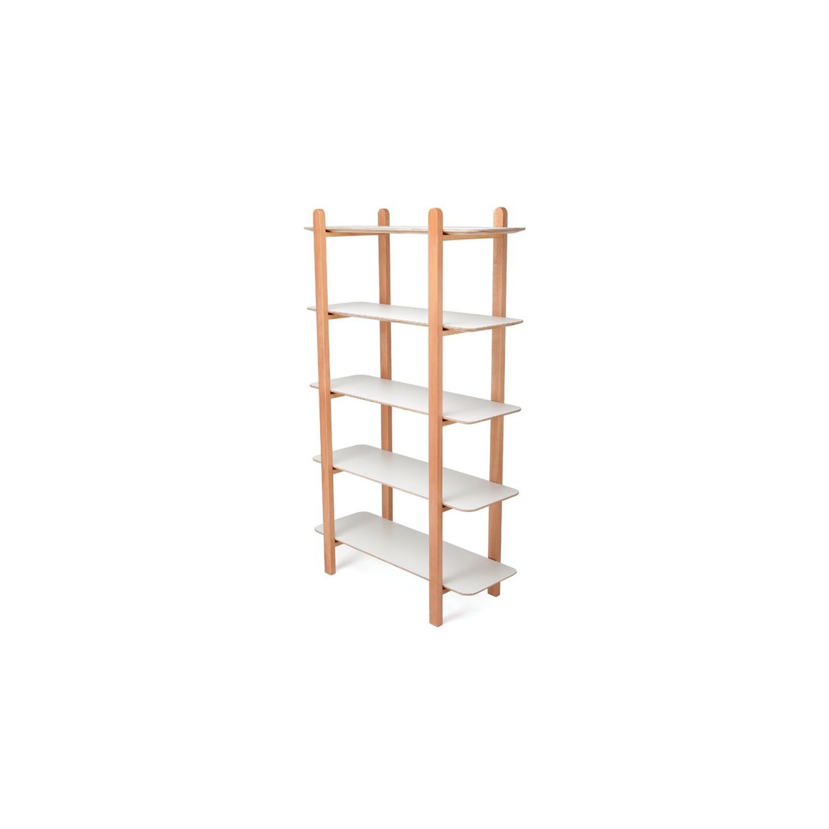 Beni Storage Unit - 5 Shelves - Natural - White gallery detail image
