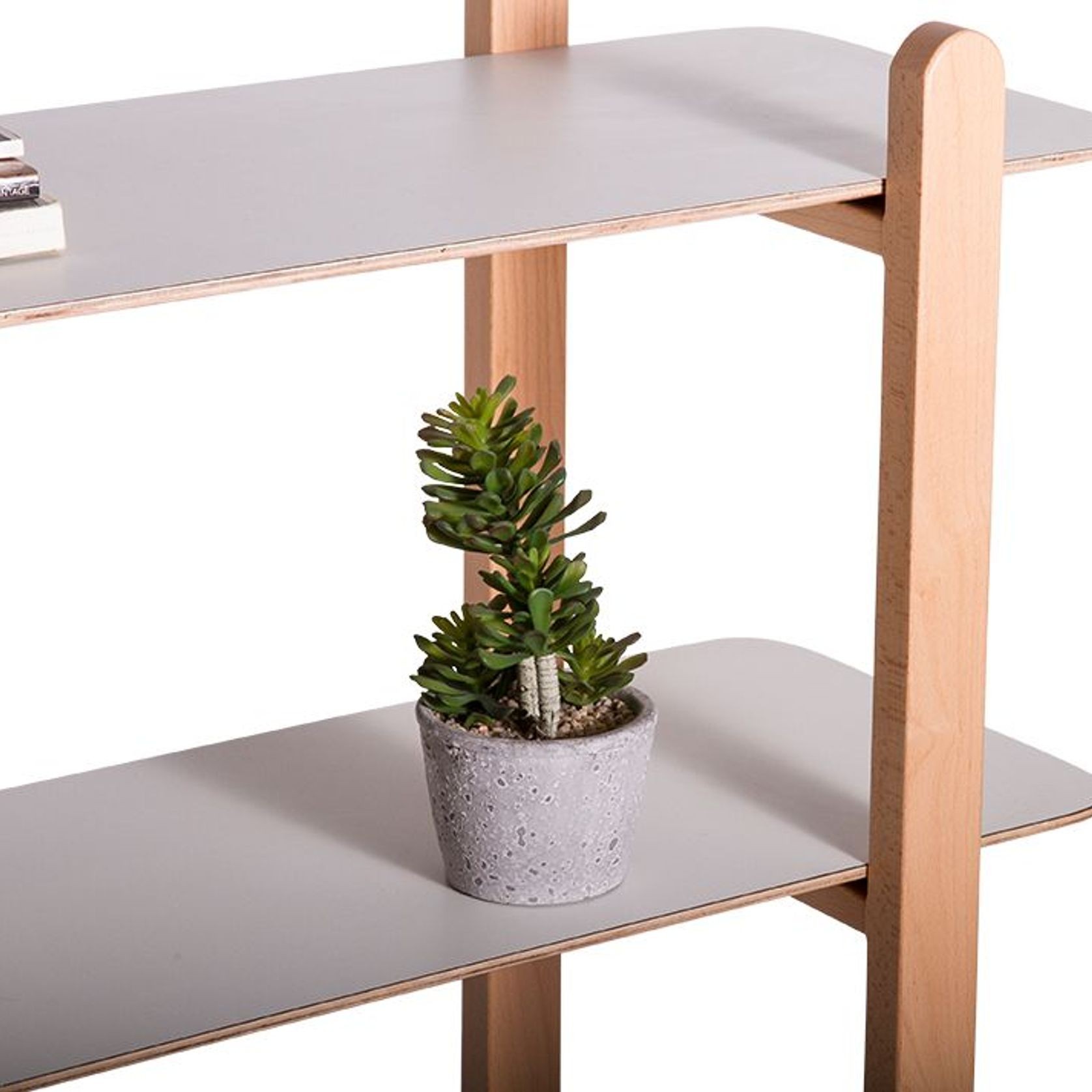 Beni Storage Unit - 5 Shelves - Natural - White gallery detail image