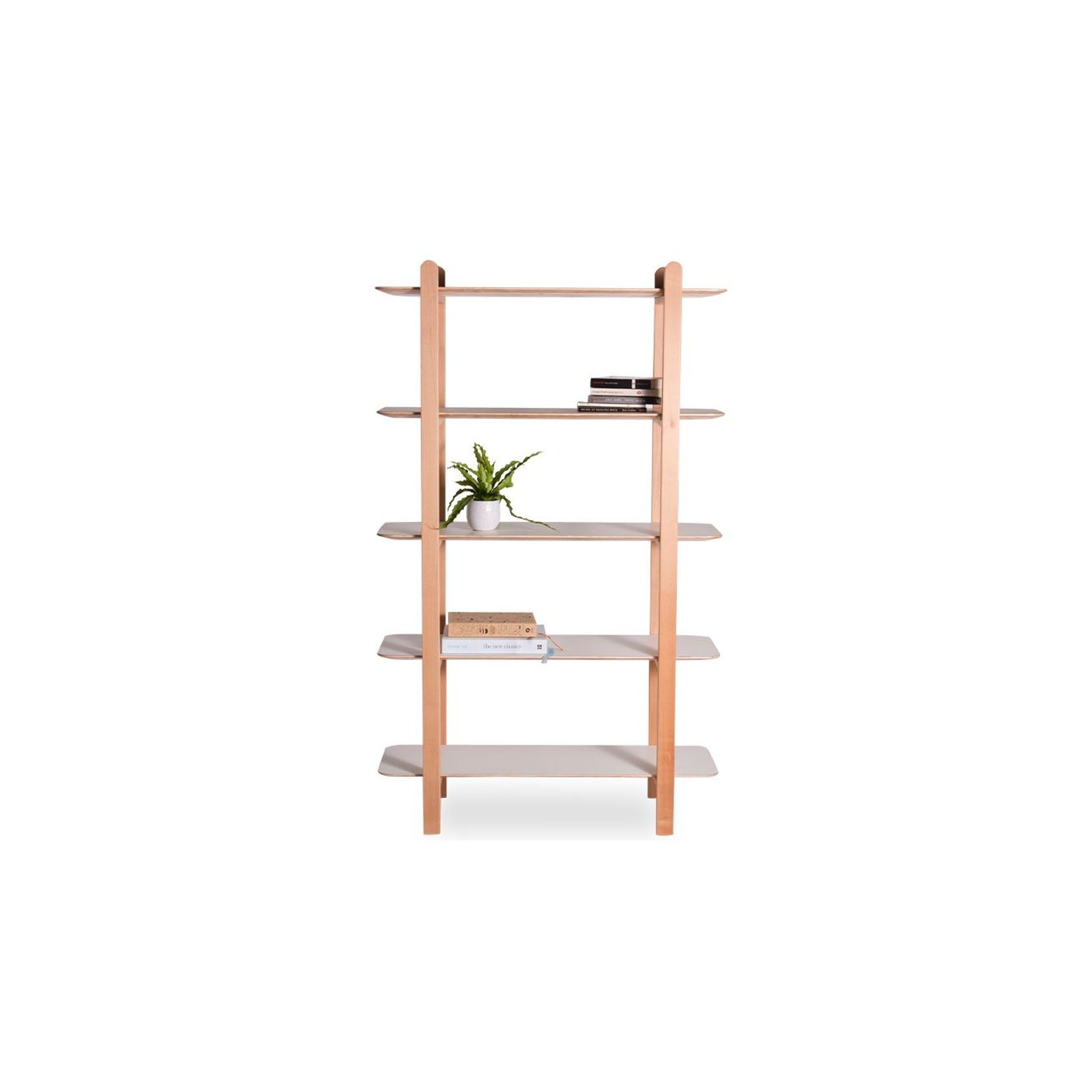 Beni Storage Unit - 5 Shelves - Natural - White gallery detail image