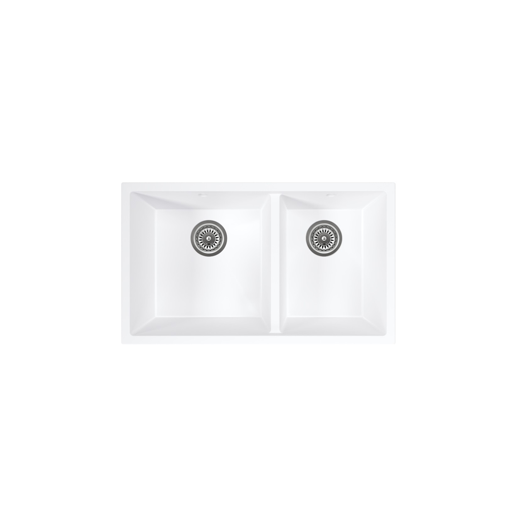 Vienna Double Sink 760mm | White Granite (Overflow) gallery detail image