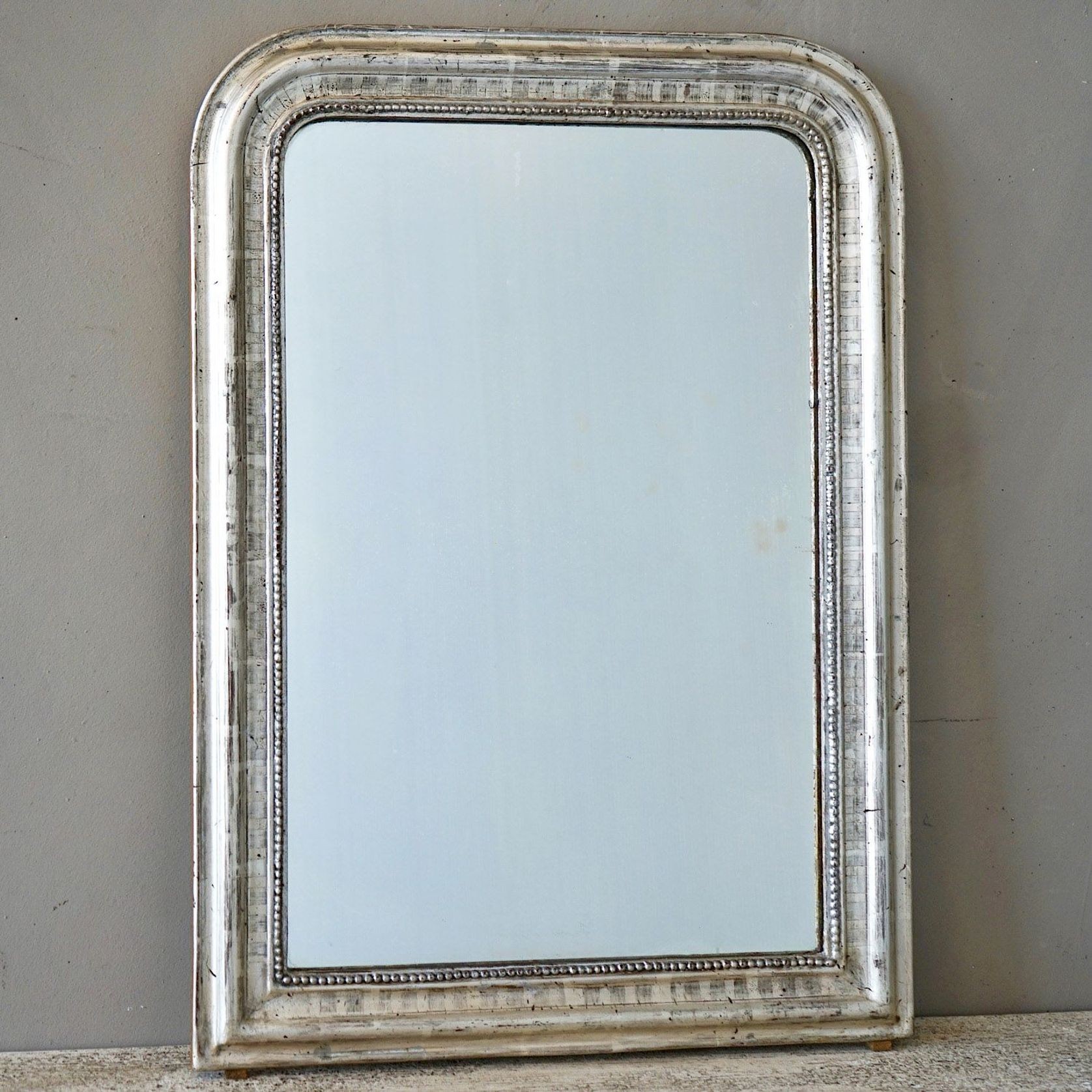 Antique French Louis Philippe Silvered Mirror gallery detail image