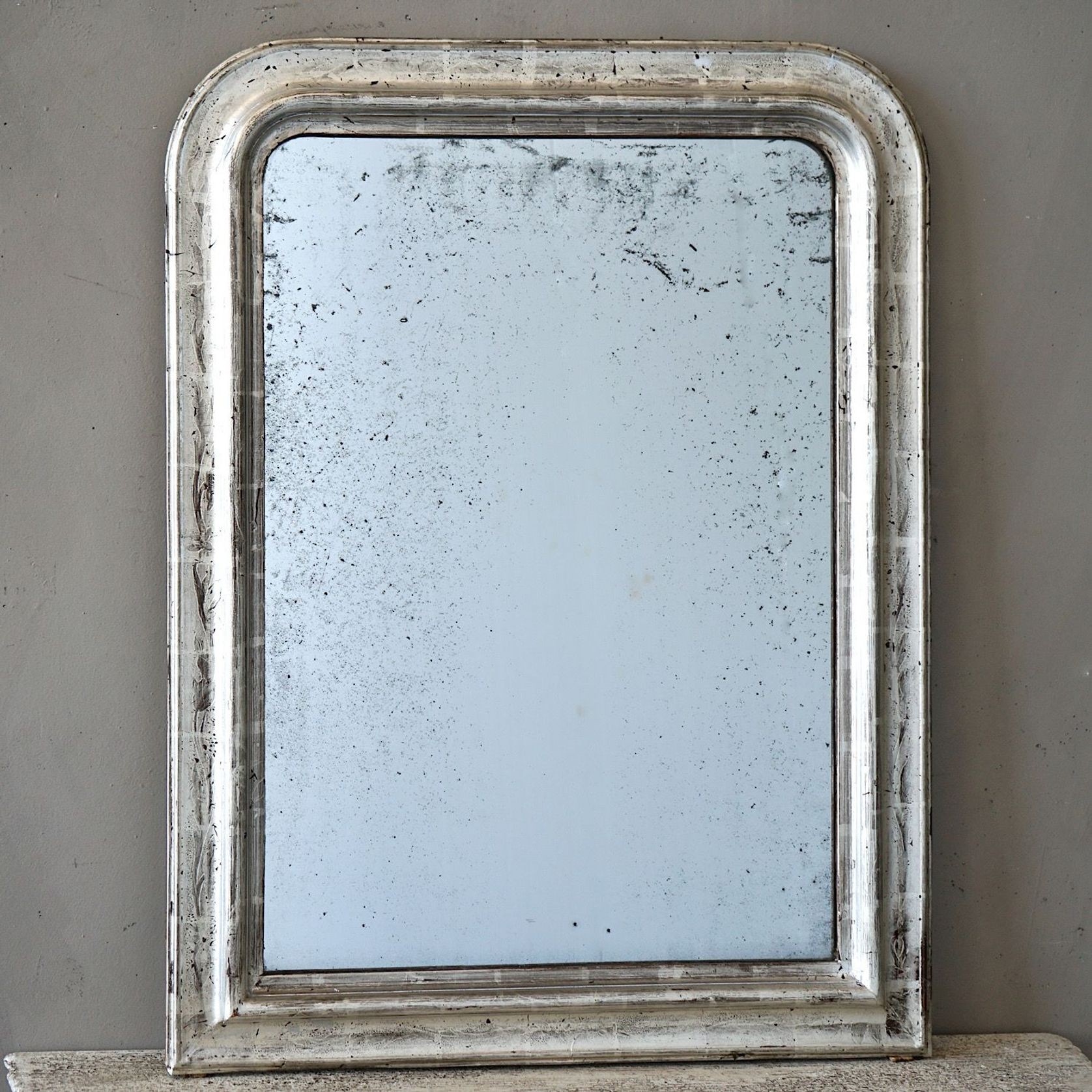 Antique French Louis Philippe Silvered Mirror gallery detail image