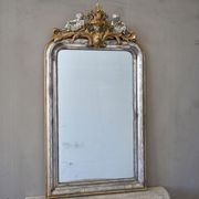 Antique French Silvered & Gilded Mirror gallery detail image