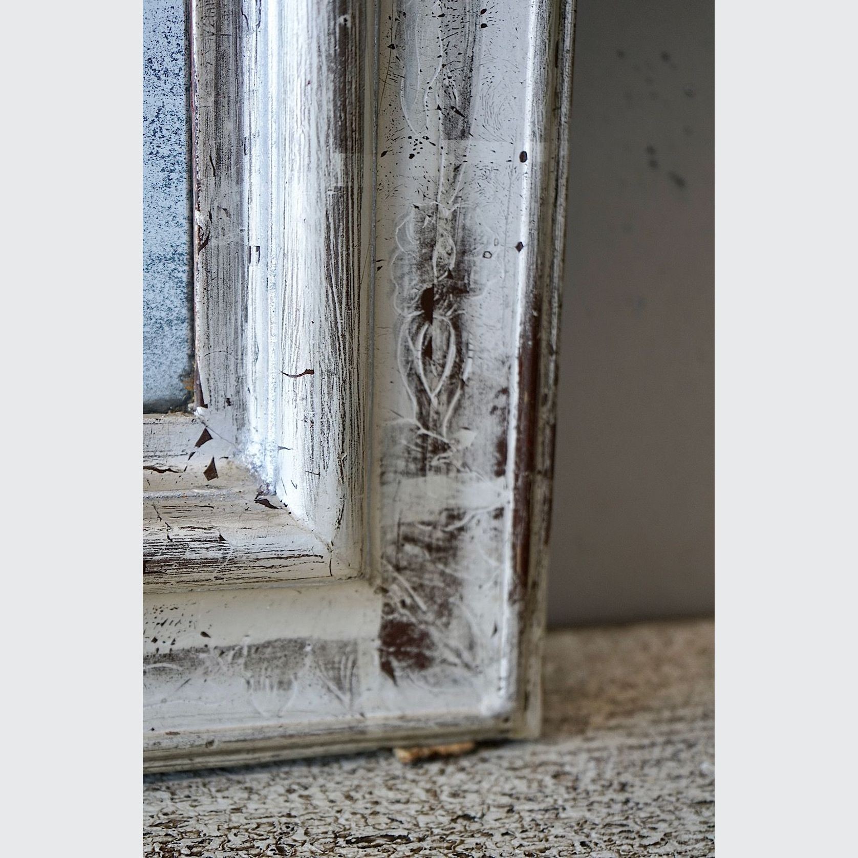 Antique French Louis Philippe Silvered Mirror gallery detail image