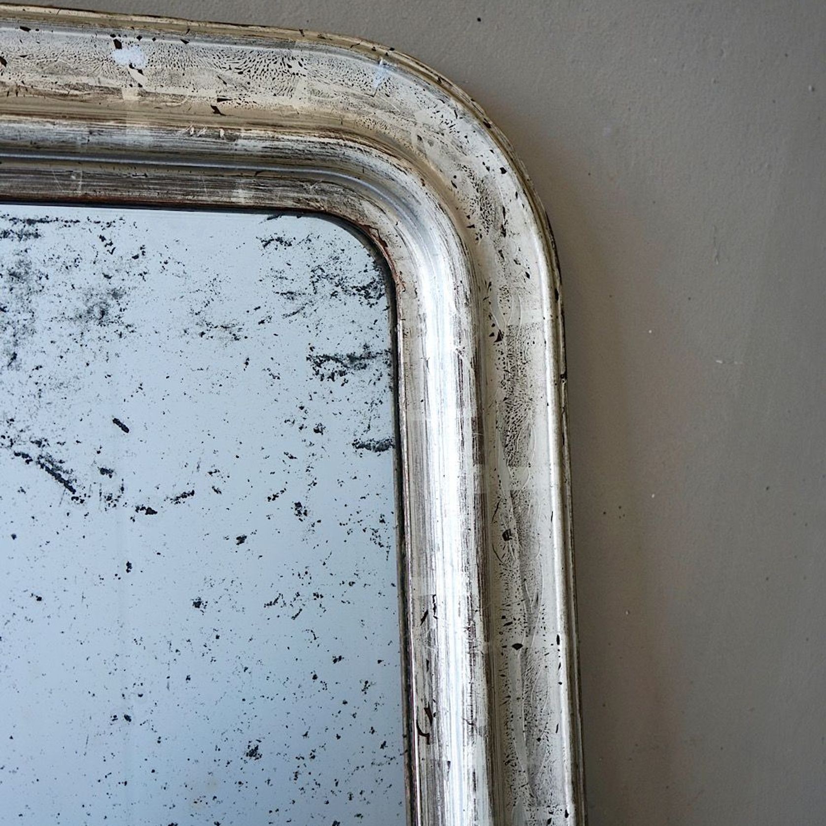 Antique French Louis Philippe Silvered Mirror gallery detail image