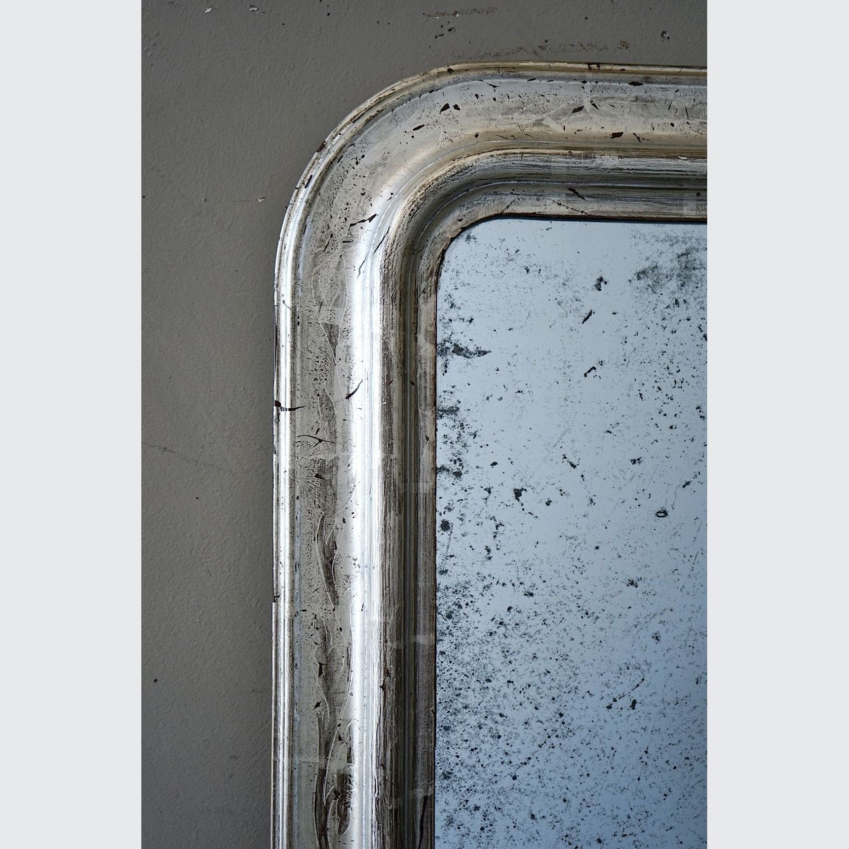 Antique French Louis Philippe Silvered Mirror gallery detail image