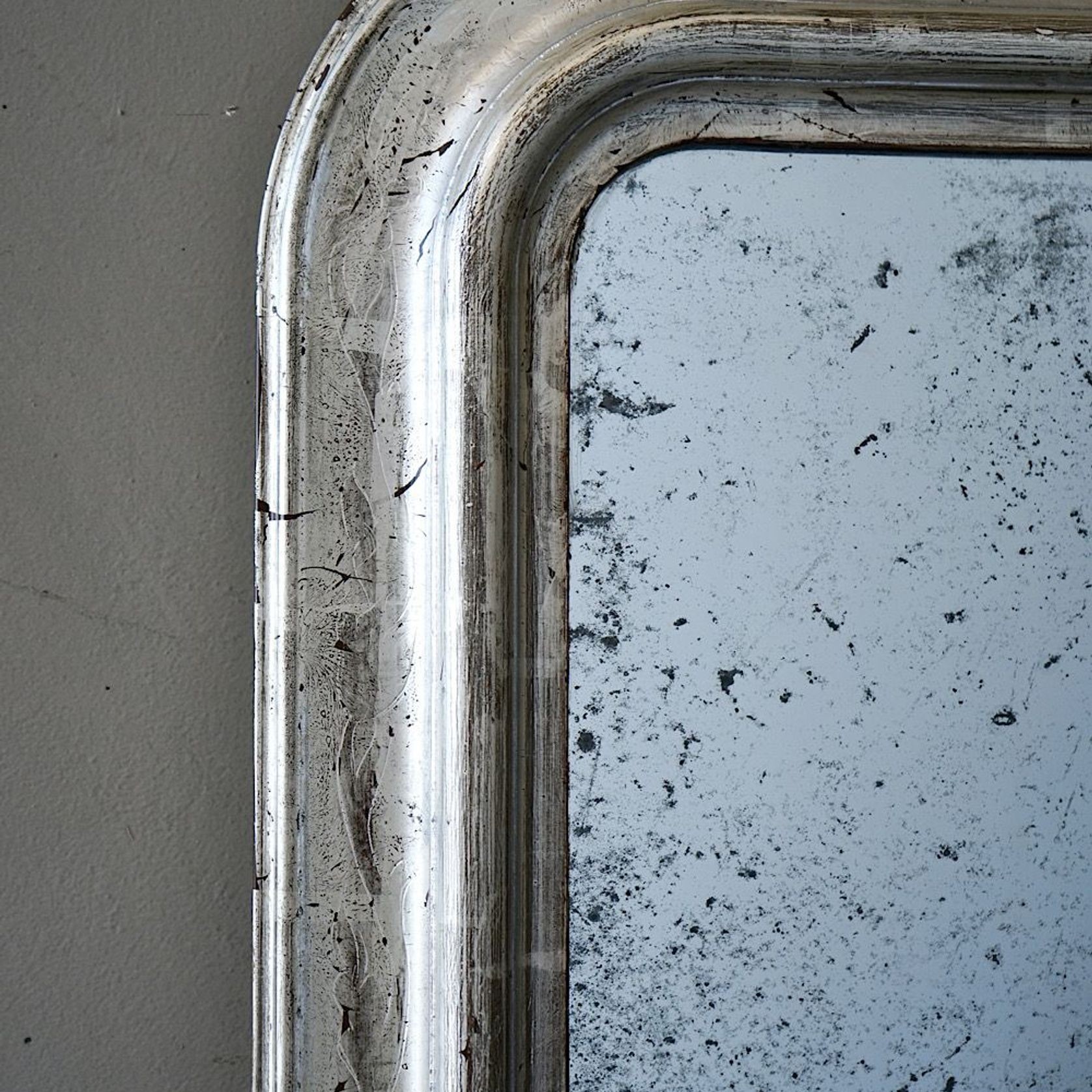Antique French Louis Philippe Silvered Mirror gallery detail image