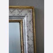Antique French Louis Philippe Silvered & Gilded Mirror gallery detail image