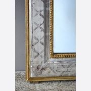 Antique French Louis Philippe Silvered & Gilded Mirror gallery detail image