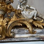 Antique French Silvered & Gilded Mirror gallery detail image