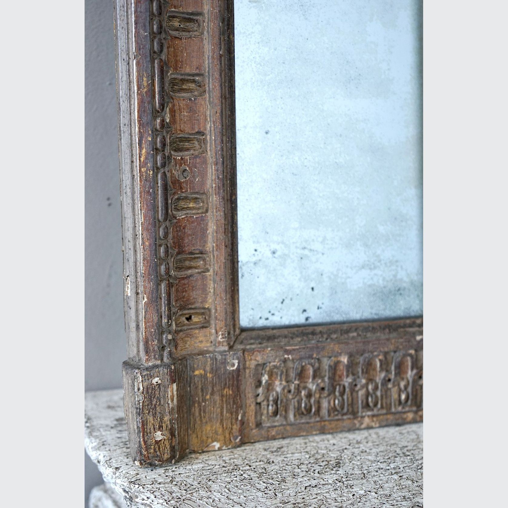 Antique French Louis XVI Overmantle Mirror gallery detail image