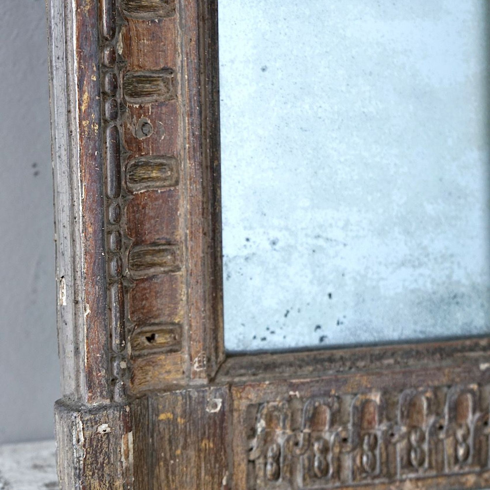 Antique French Louis XVI Overmantle Mirror gallery detail image