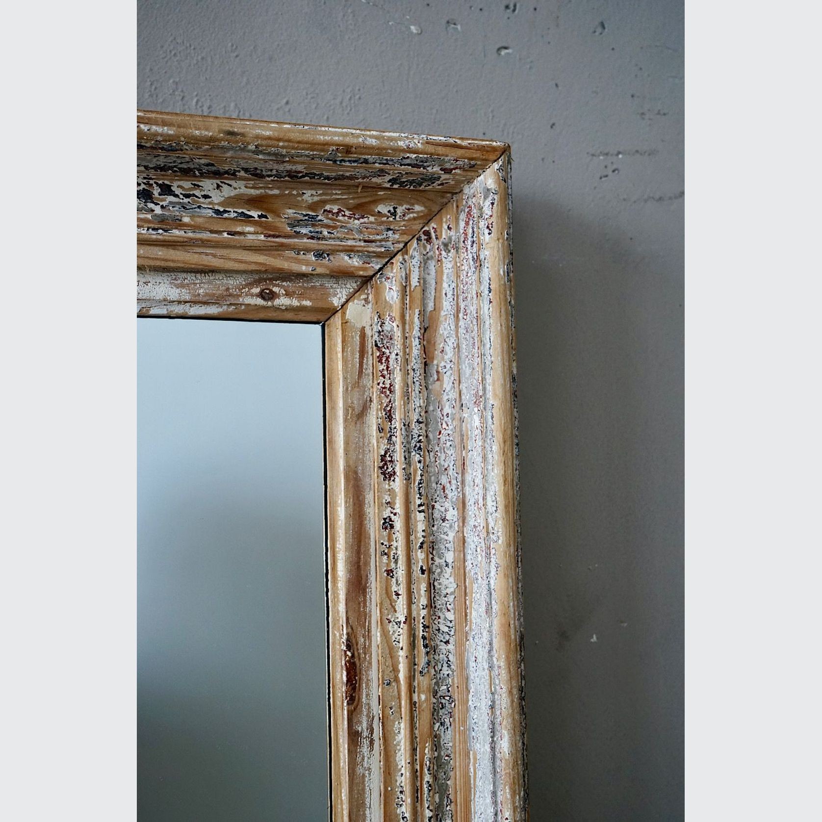 French Antique Mirror with Distressed Patina gallery detail image