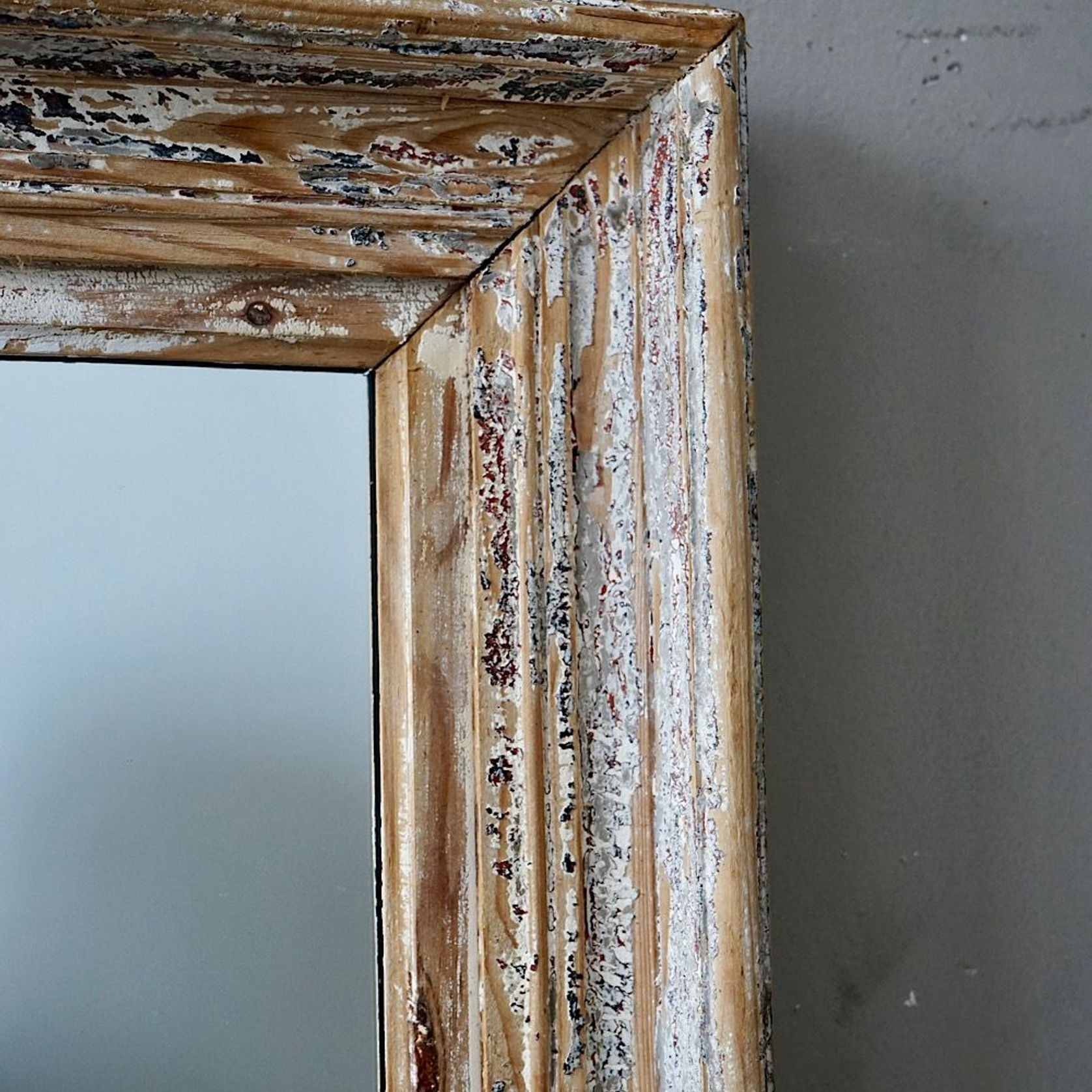 French Antique Mirror with Distressed Patina gallery detail image
