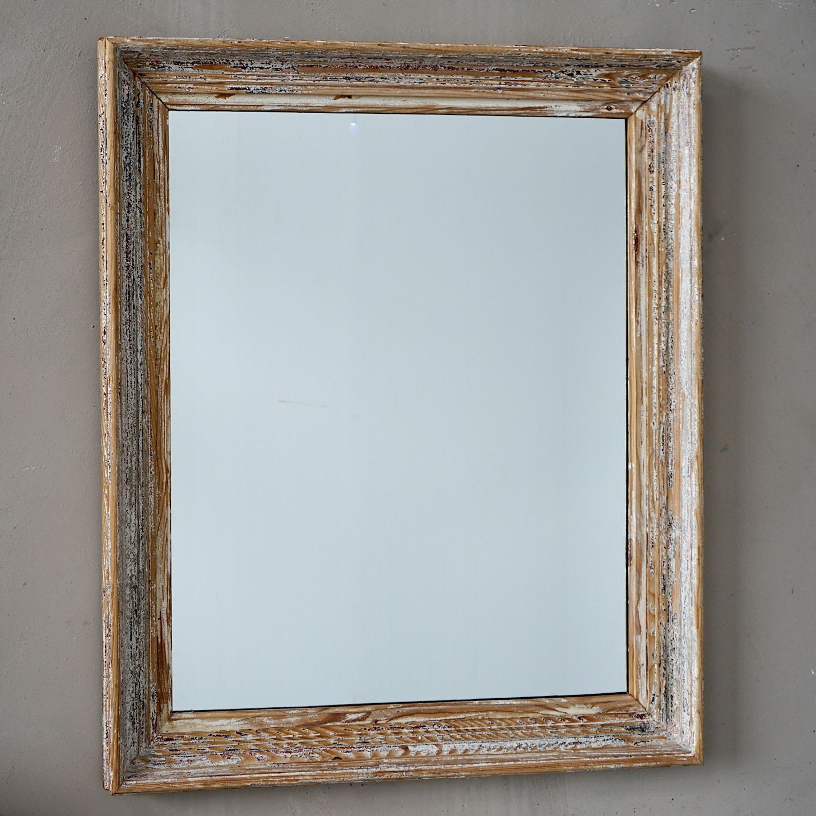 French Antique Mirror with Distressed Patina gallery detail image