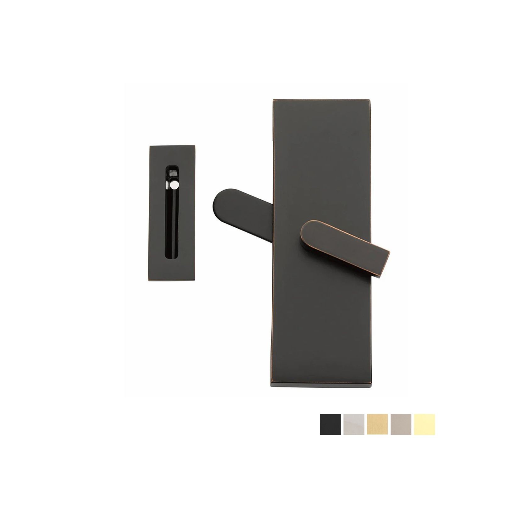 Emtek Rectangular Barn Door Privacy Lock with Strike gallery detail image