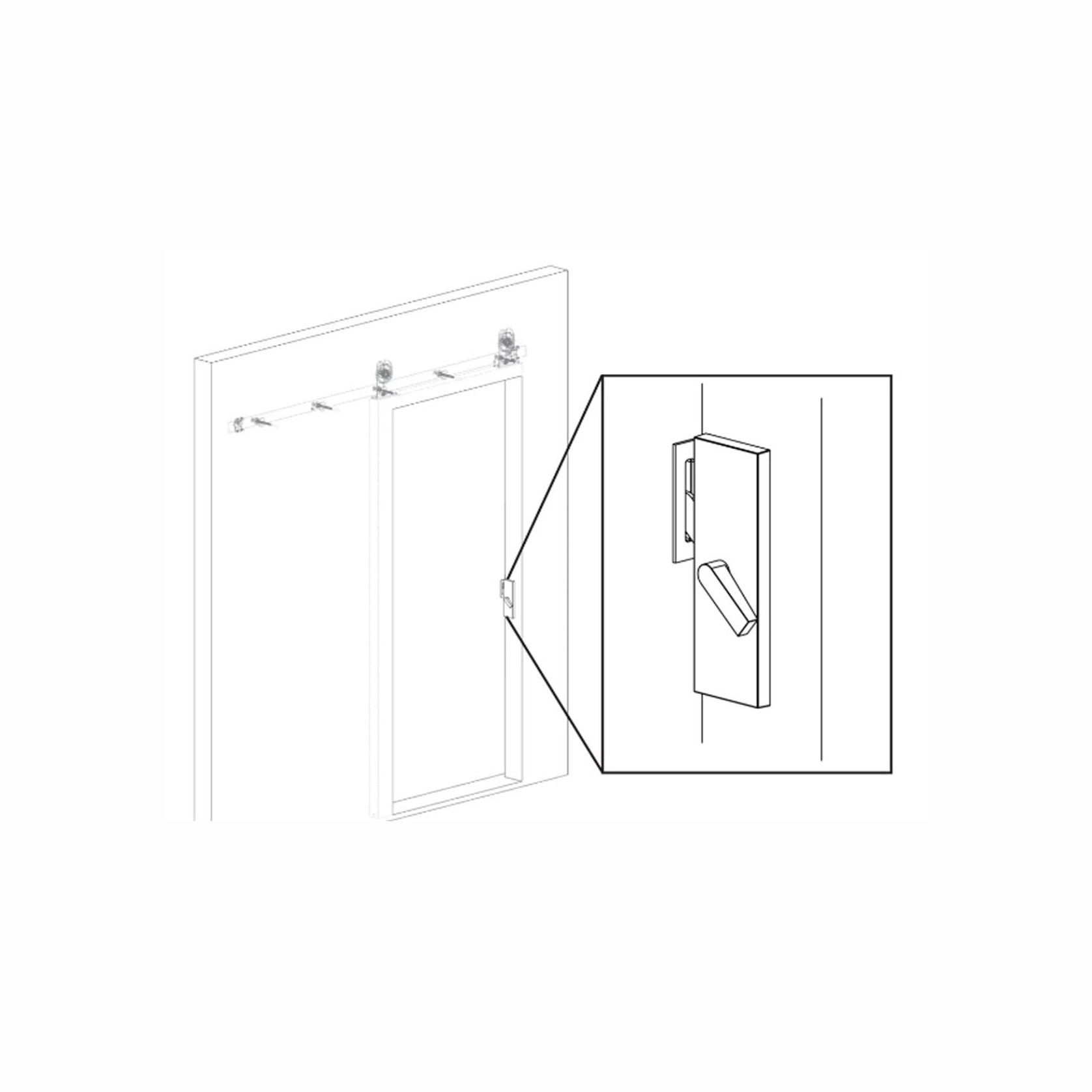 Emtek Rectangular Barn Door Privacy Lock with Strike gallery detail image