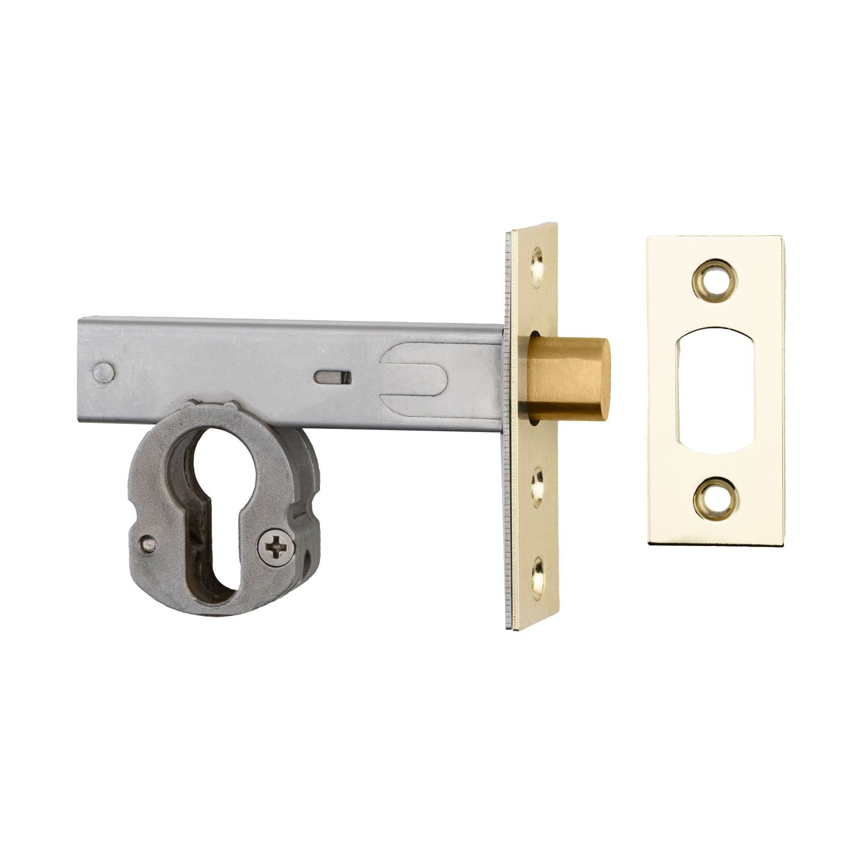 Euro Mortice Deadbolt - 60mm Backset | Polished Brass gallery detail image
