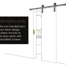 Emtek Rectangular Barn Door Privacy Lock with Strike gallery detail image
