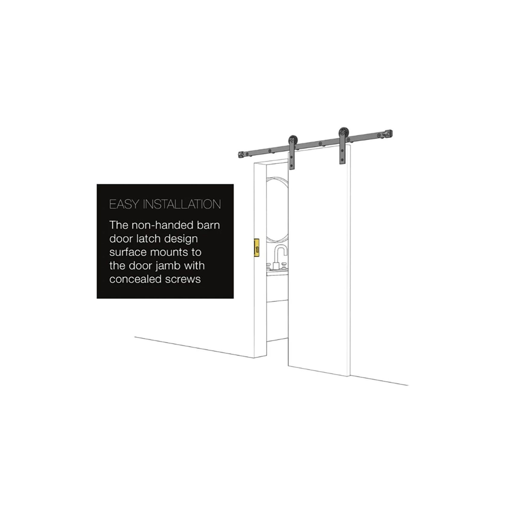 Emtek Rectangular Barn Door Privacy Lock with Strike gallery detail image