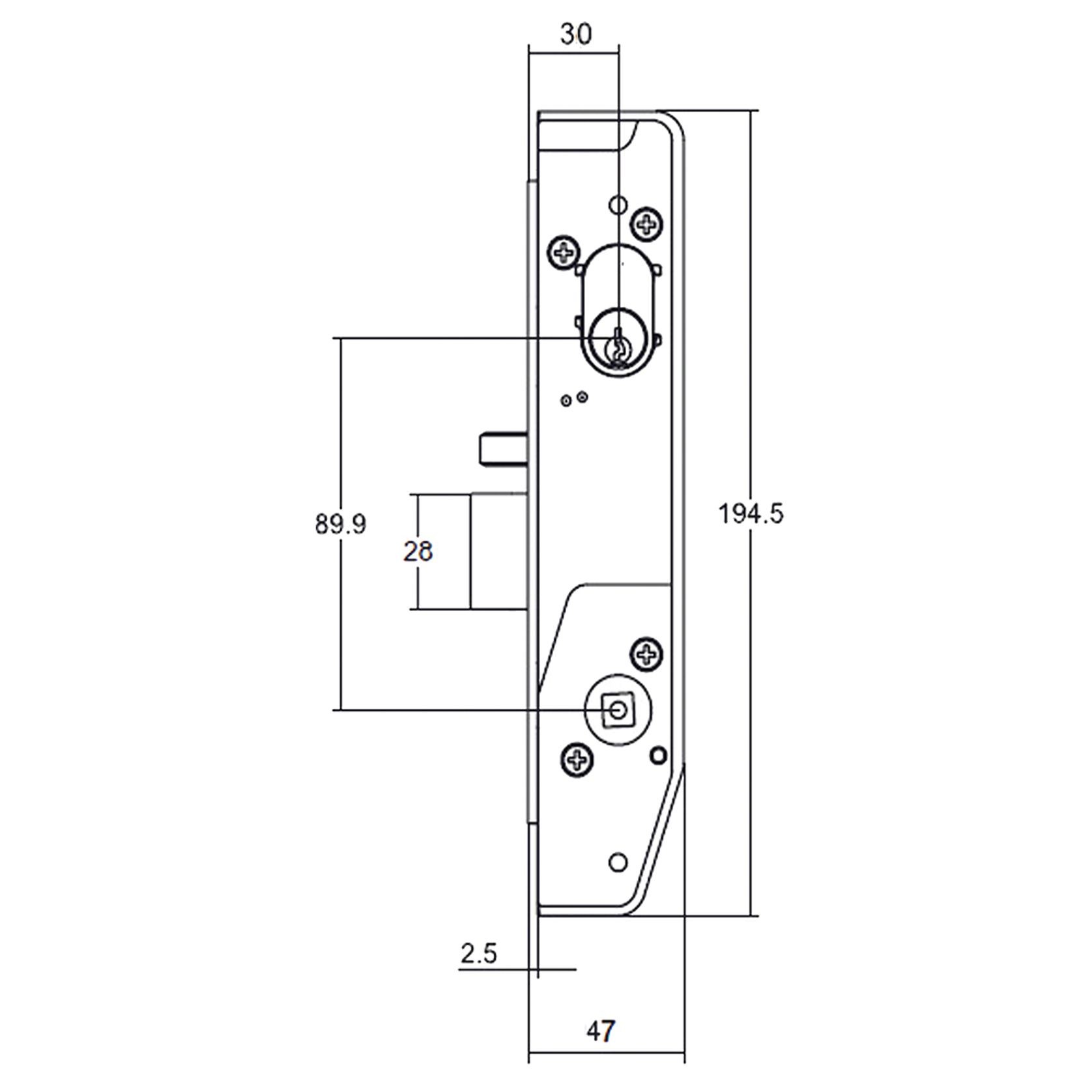 Lockwood Universal Primary Mortice Lock 30mm Backset gallery detail image
