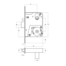 Lockwood 4772 Universal Primary Mortice Lock 89mm Backset Stainess Steel 4772SS gallery detail image