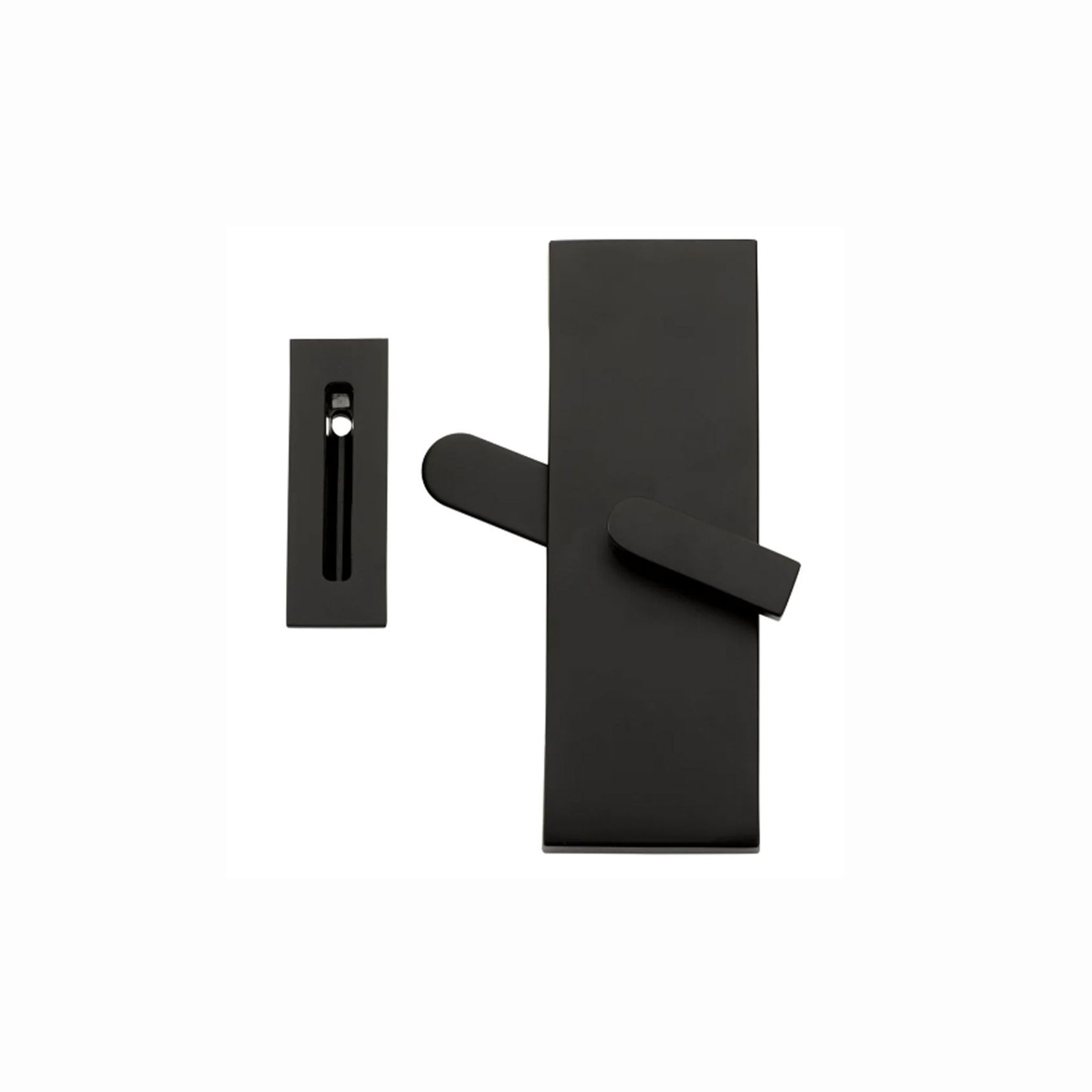 Emtek Rectangular Barn Door Privacy Lock with Strike gallery detail image