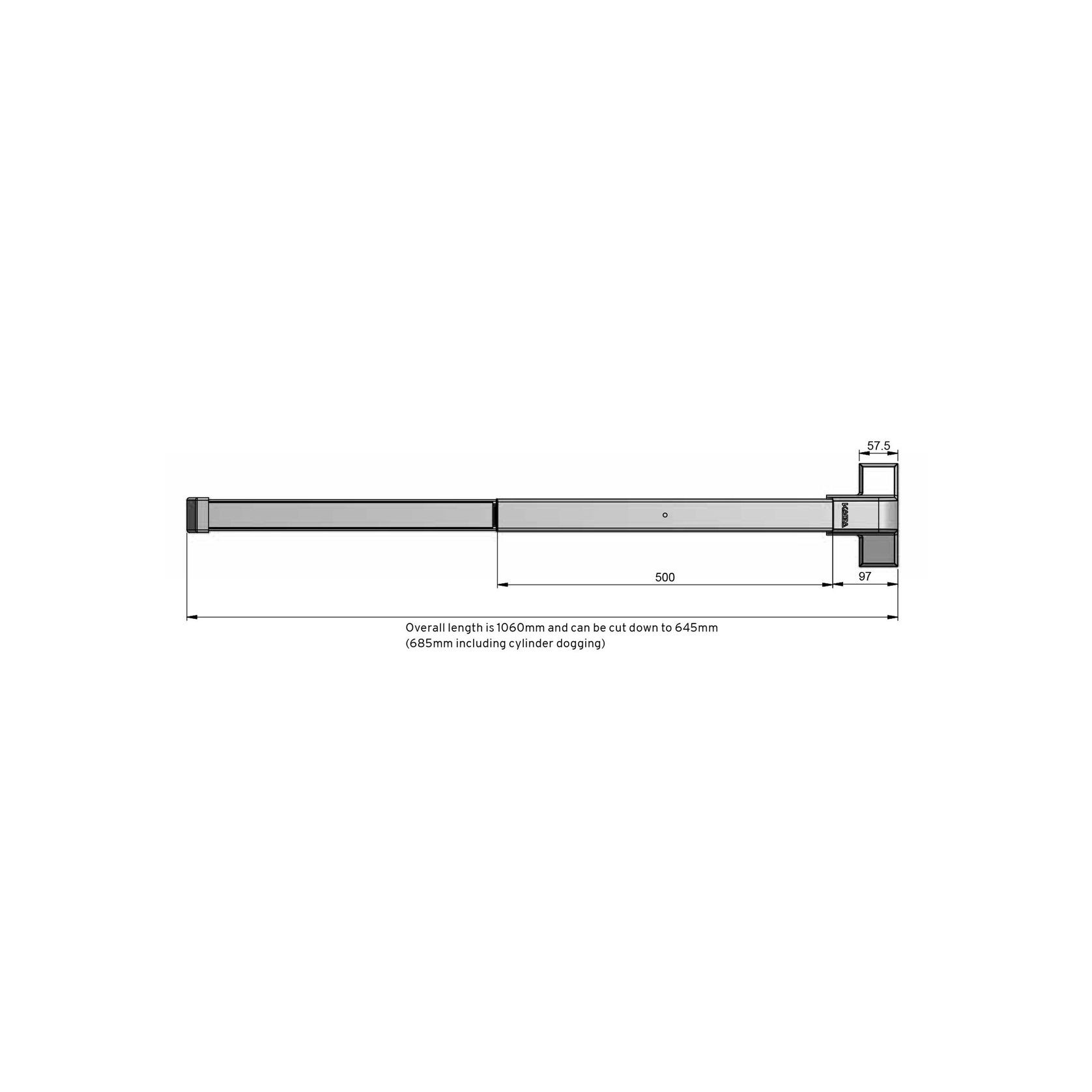 Kaba Exit Device Mortice Lock Fire Rated SSS ED22MFSSS gallery detail image