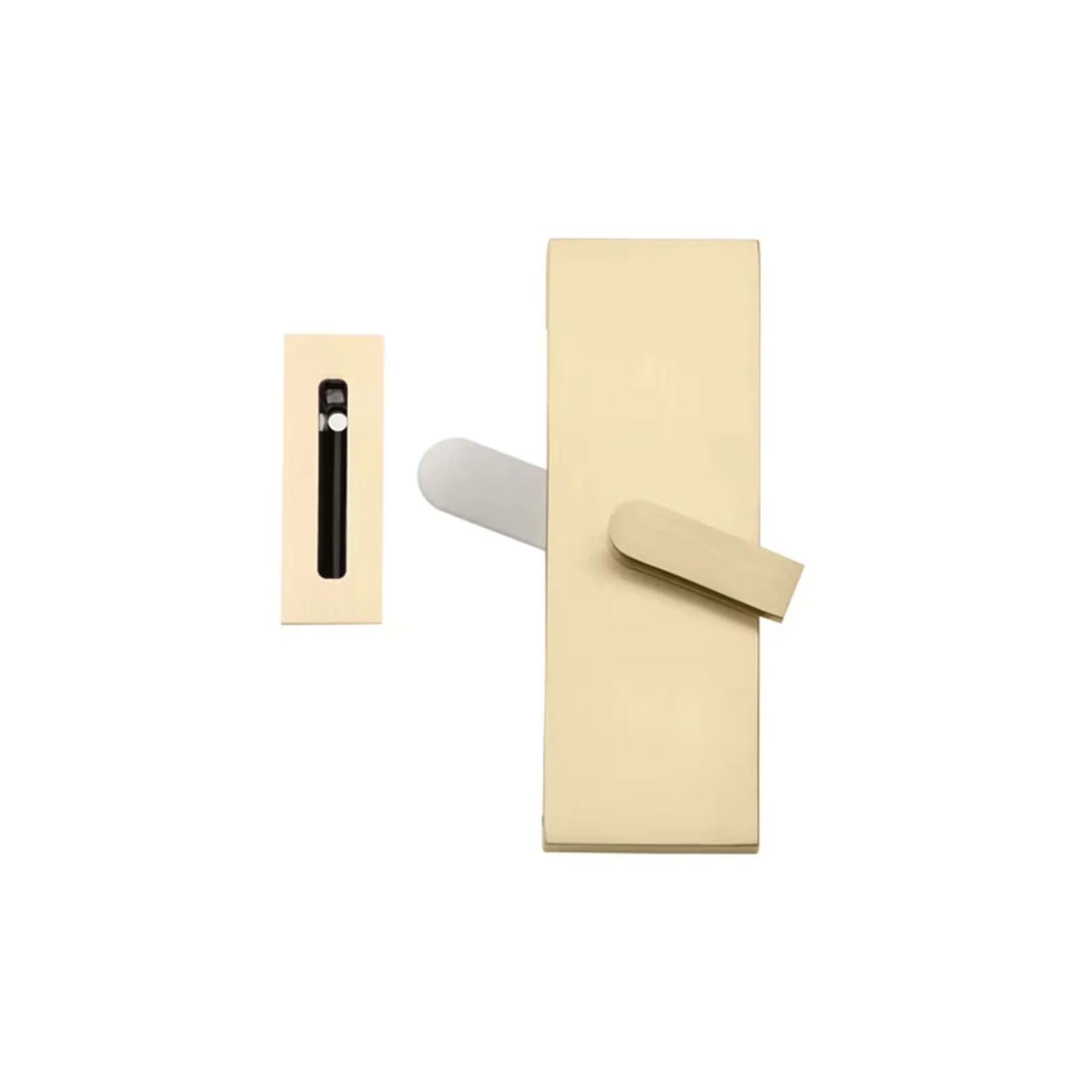 Emtek Rectangular Barn Door Privacy Lock with Strike gallery detail image