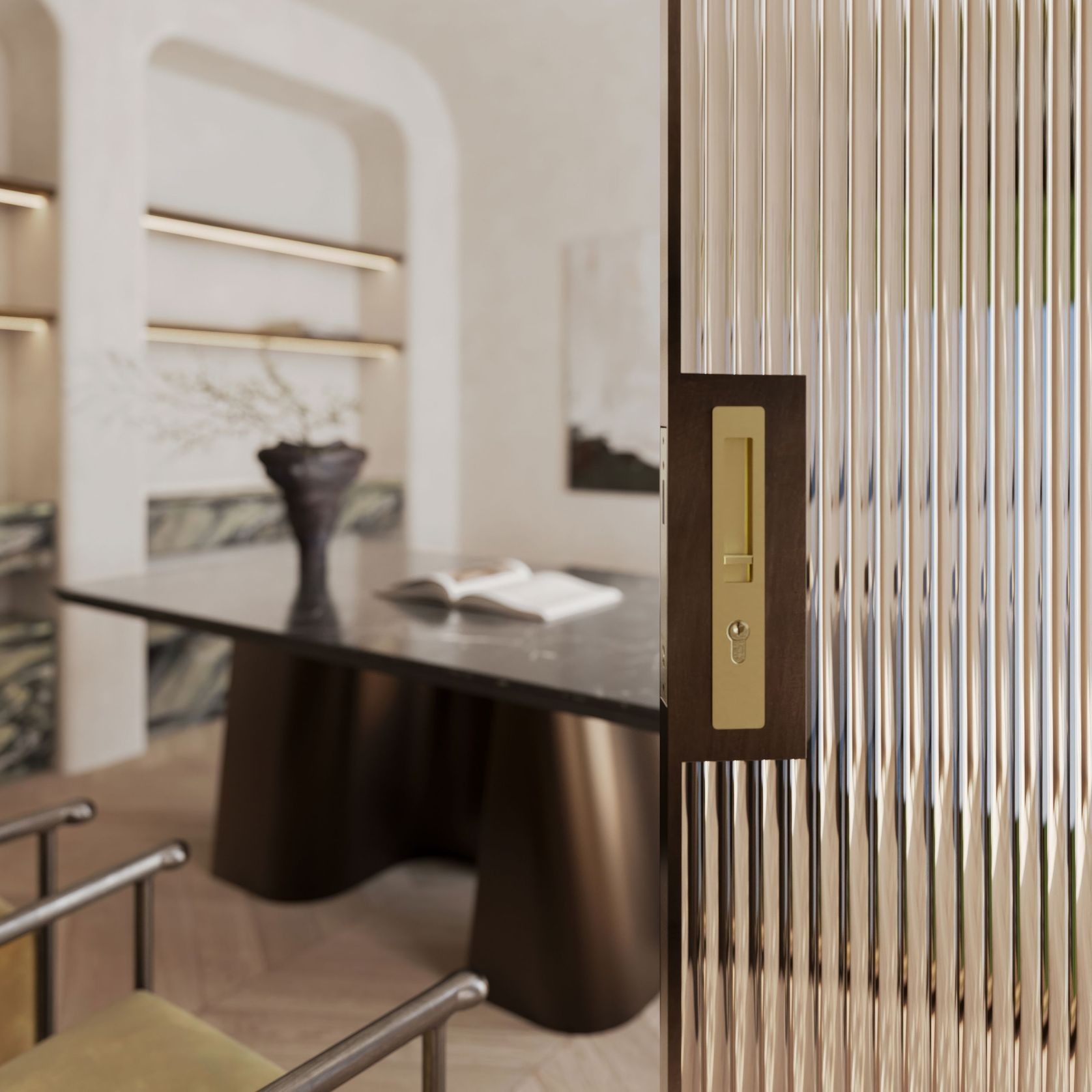 LUME - Locking Set - Integrated - 51-58mm Doors gallery detail image