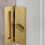 Emtek Rectangular Barn Door Privacy Lock with Strike gallery detail image