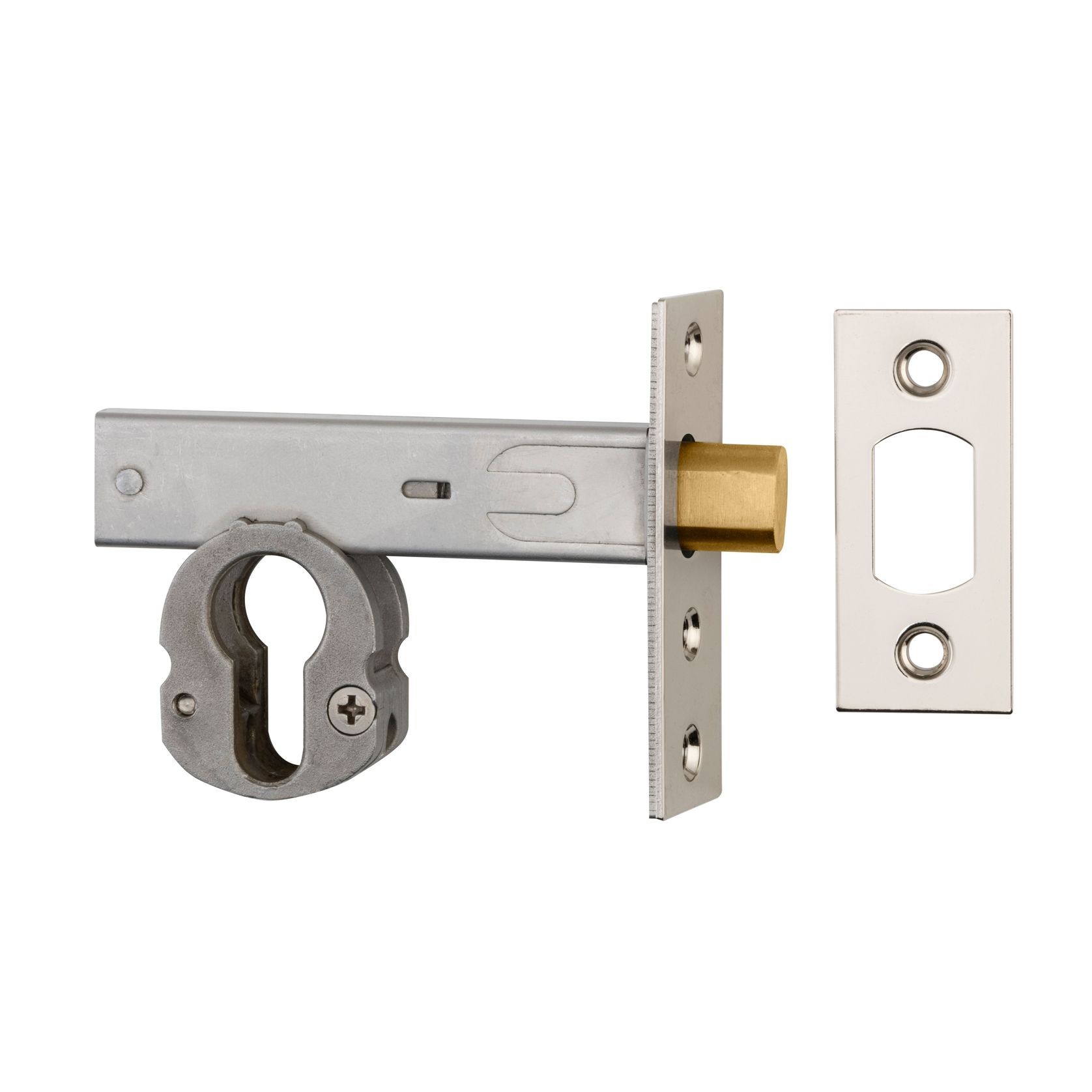 Euro Mortice Deadbolt - 60mm Backset | Polished Nickel gallery detail image