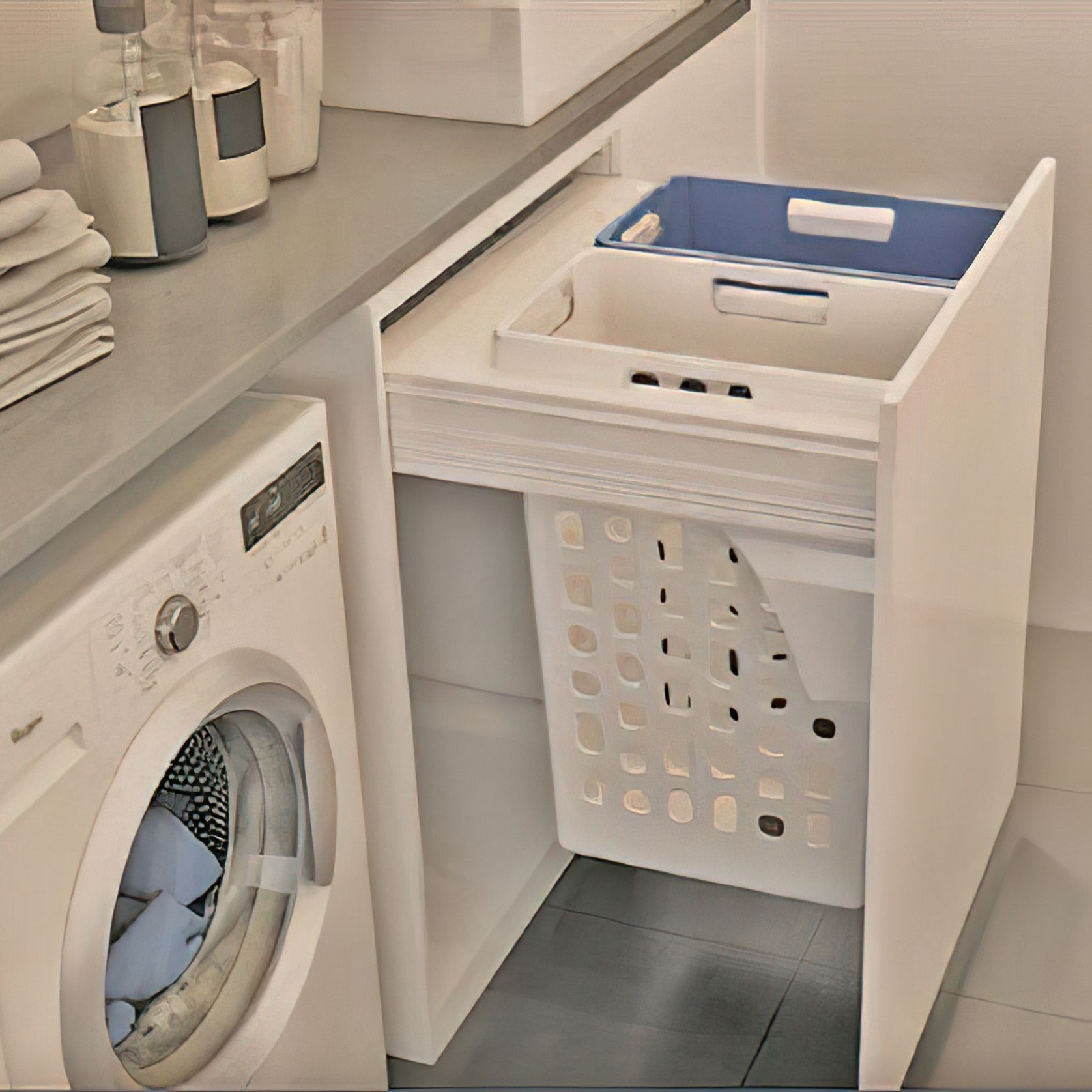 Krome Twin Laundry Hamper (2 X 35Lt) gallery detail image