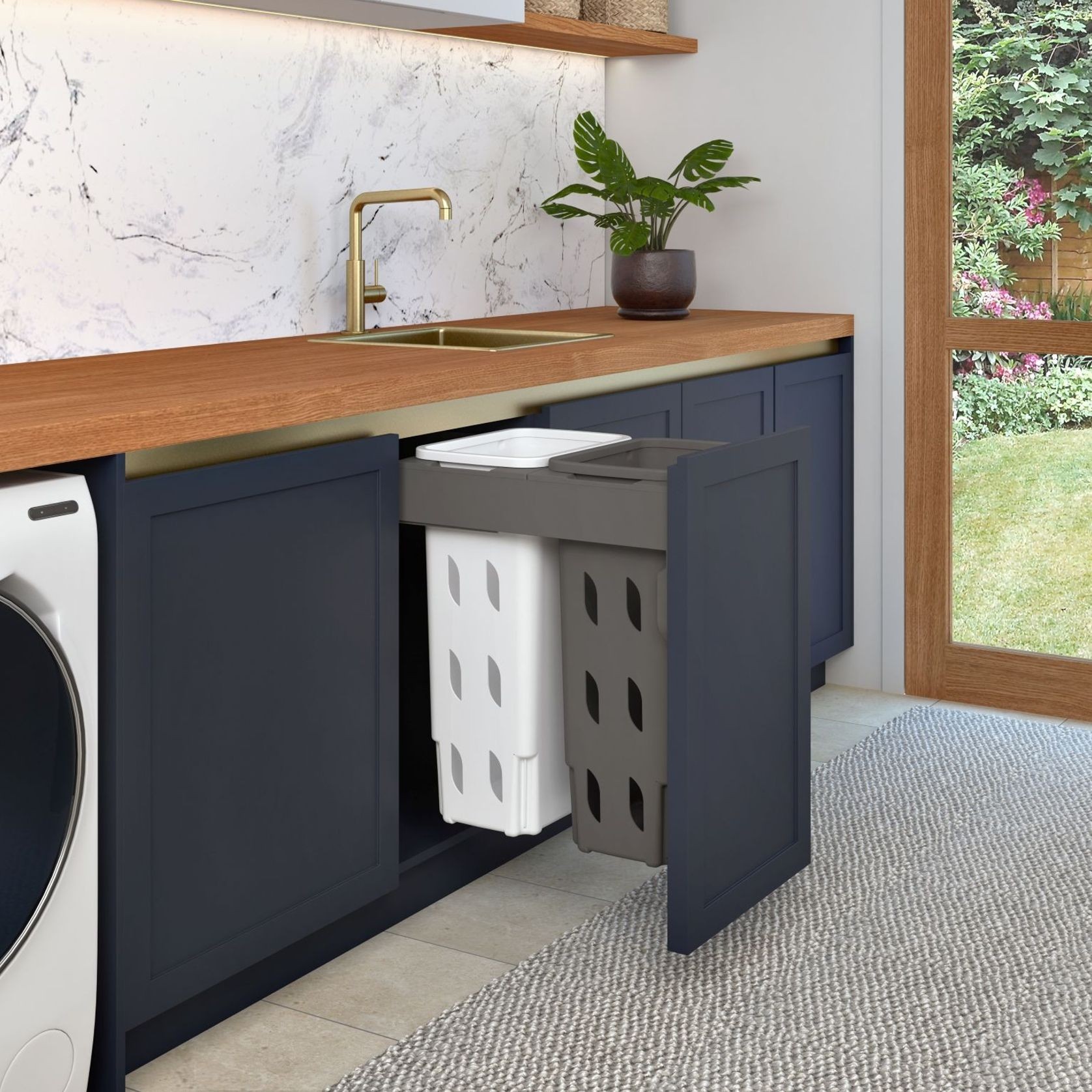 Concelo 2 x 35L Laundry Hampers | Door Pull gallery detail image