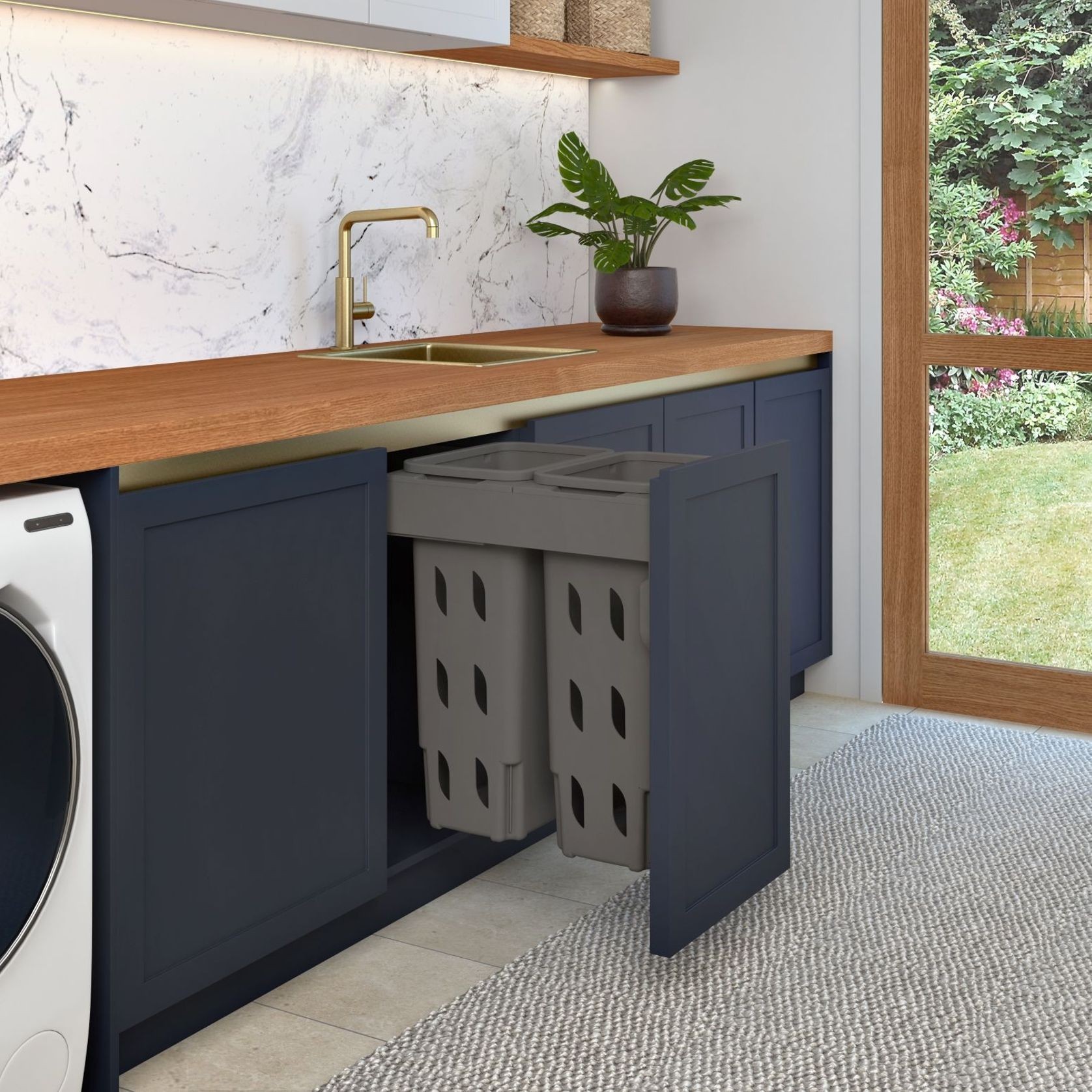 Concelo 2 x 35L Laundry Hampers | Door Pull gallery detail image