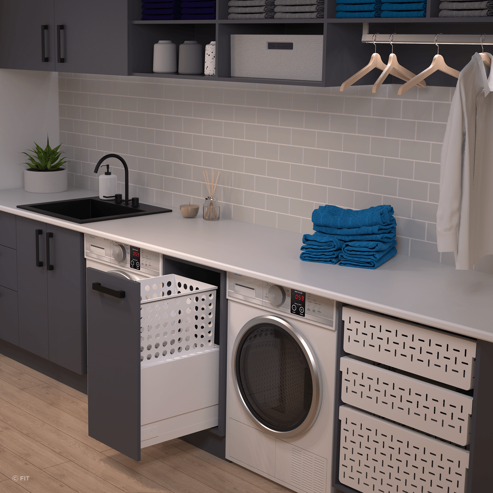 Tanova Simplex & Simplex Plus Pull Out Laundry Baskets gallery detail image