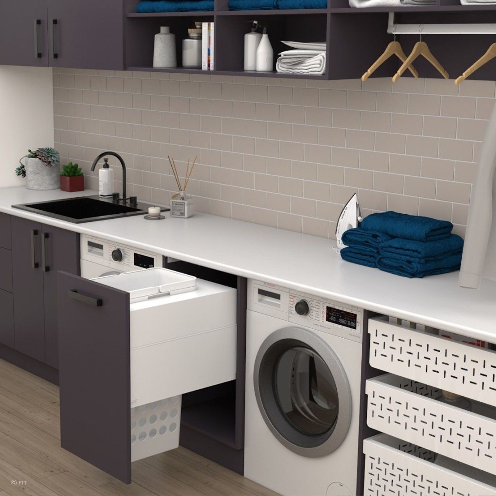 Tanova Designer Series 2 Pull Out Laundry Unit gallery detail image