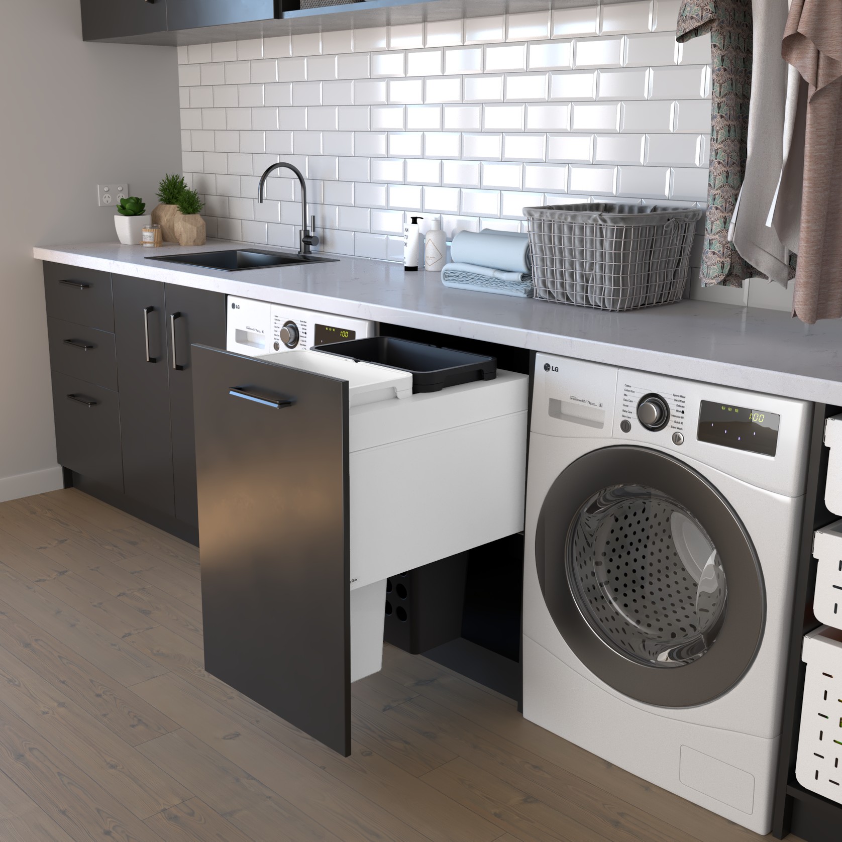 Tanova Designer Series 2 Pull Out Laundry Unit gallery detail image