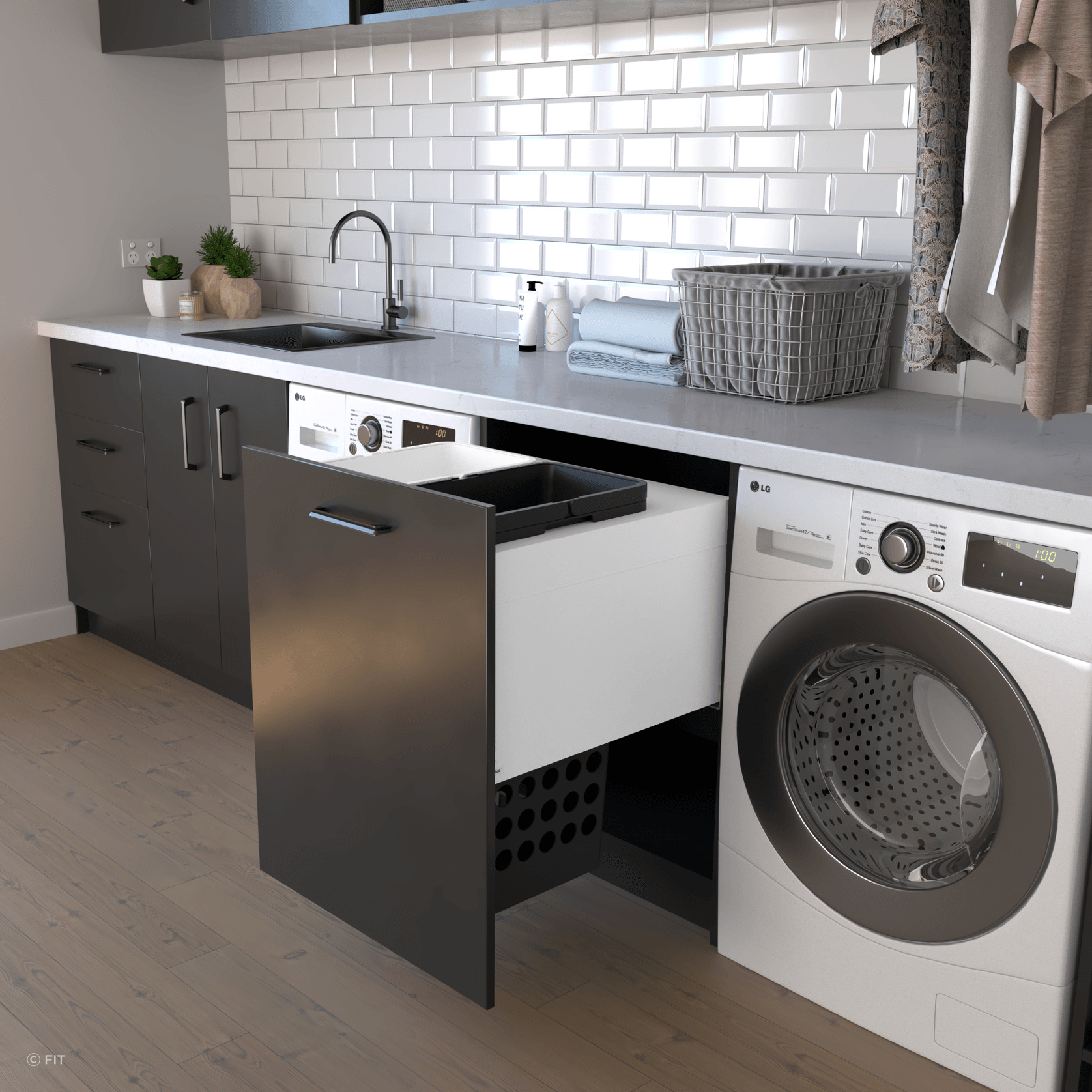 Tanova Designer Series 2 Pull Out Laundry Unit gallery detail image